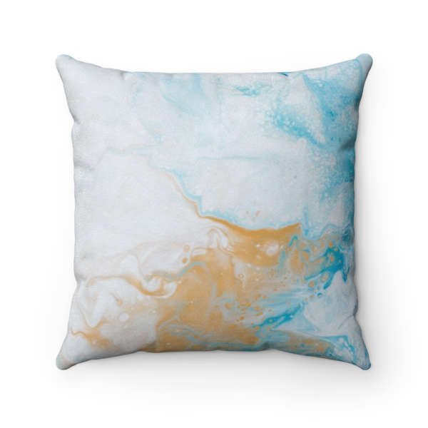 Blue and Gold Throw Pillow