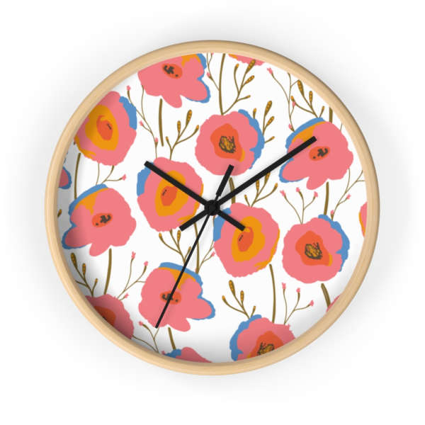 Pink Floral Wall clock