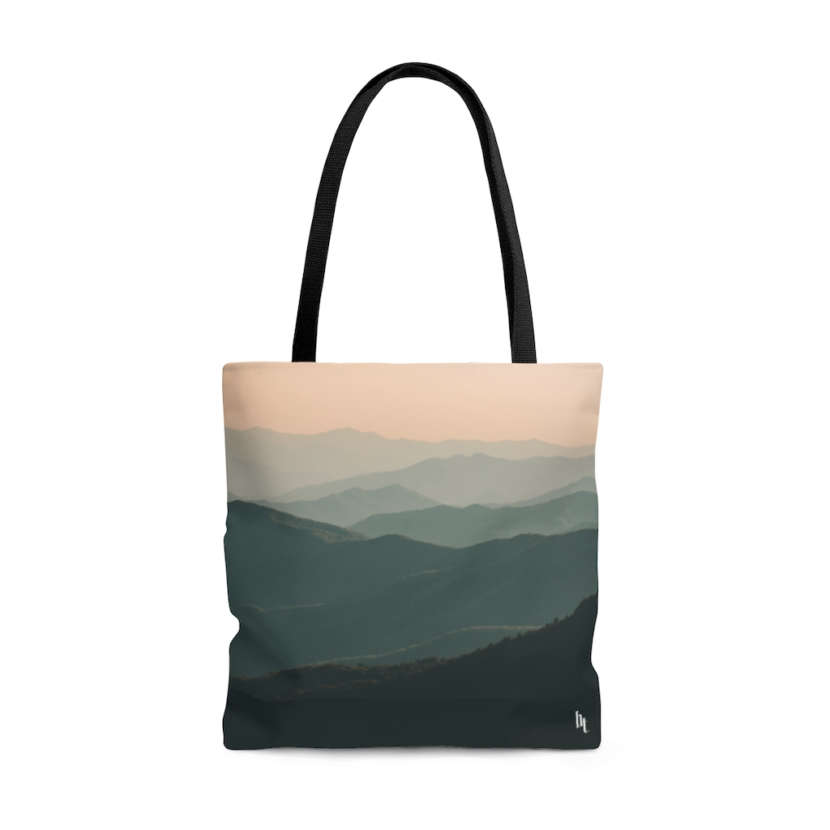 Mountain Print Pattern Leather Tote Bag main image 1